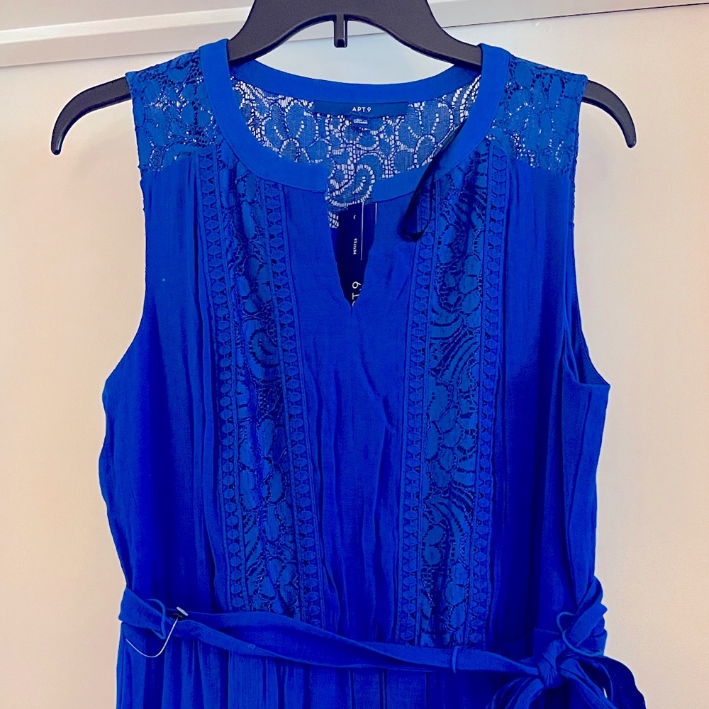 Apt. 9 Blue Crochet Lace Maxi Dress All New with Tags